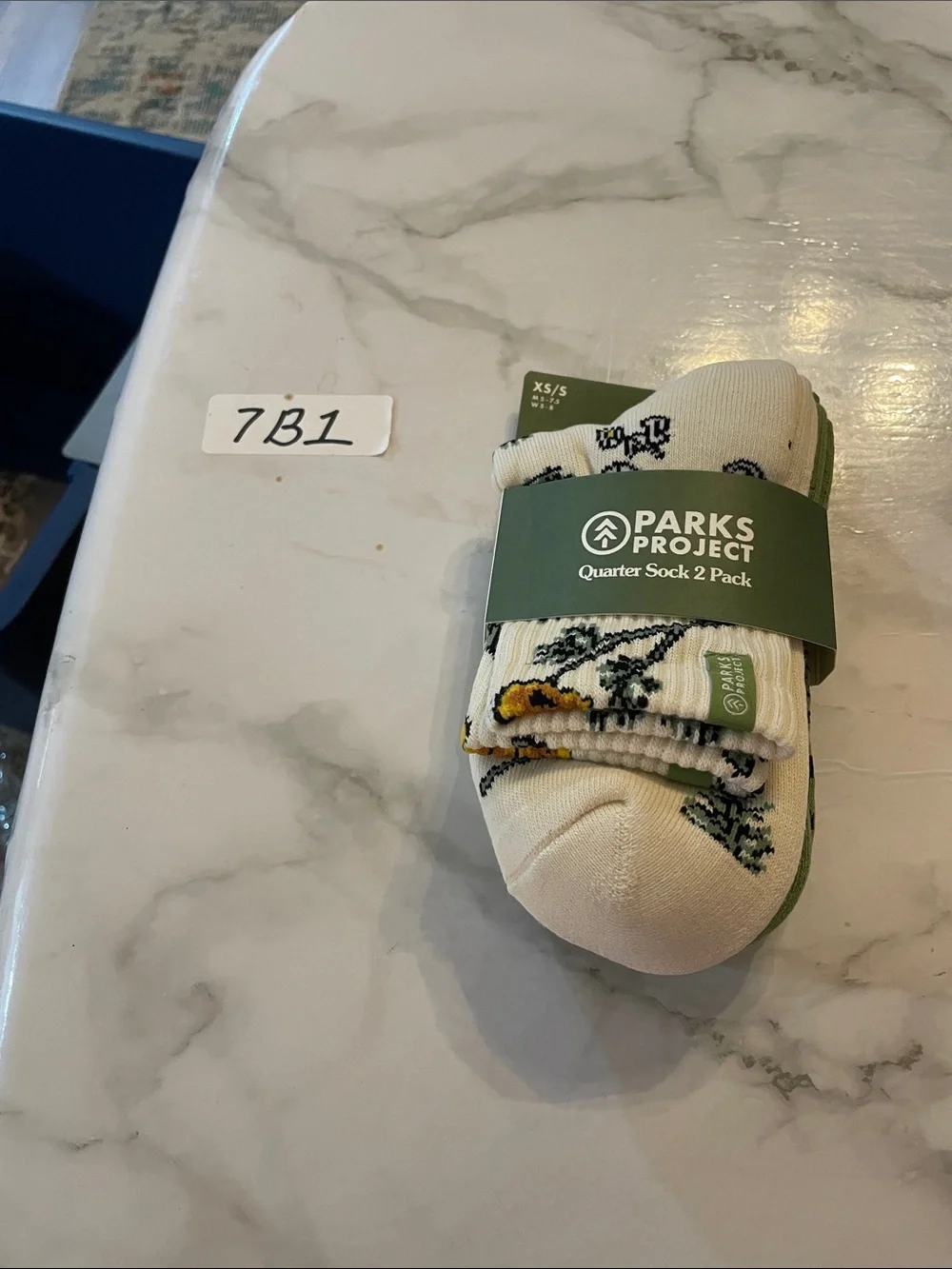 Parks Project Kids Cream Floral Quarter Sock 2-Pack
